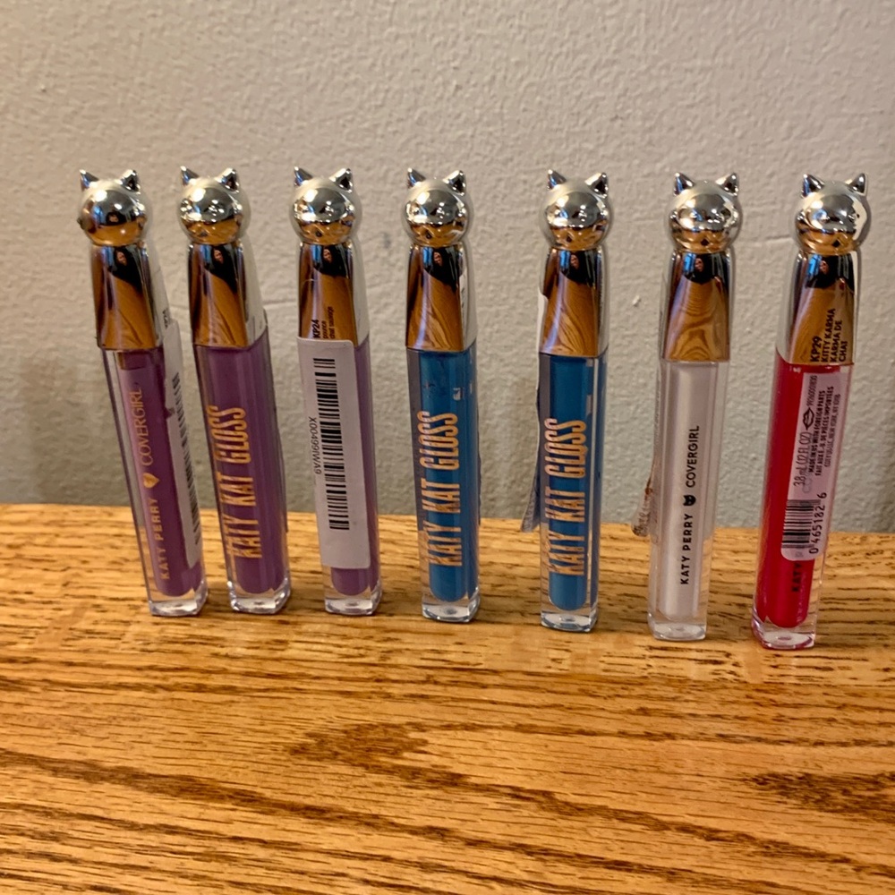(7) COVERGIRL Katy Kat Gloss Cobalt White Cadillac Karma Kitty SET BUNDLE Blue